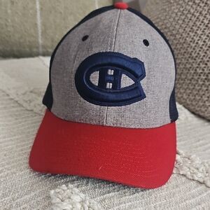 NHL Gray Navy Red Logo Baseball Cap
